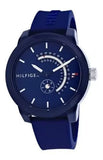 Buy Shop Tommy Hilfiger Denim Quartz Blue Dial Blue Rubber Strap Watch for Men - 1791482 USA Online