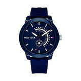 Buy Shop Tommy Hilfiger Denim Quartz Blue Dial Blue Rubber Strap Watch for Men - 1791482 USA Online