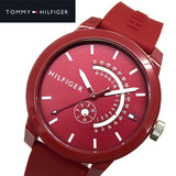 Buy Shop Tommy Hilfiger Denim Quartz Red Dial Red Rubber Strap Watch for Men - 1791480 USA Online