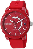 Buy Shop Tommy Hilfiger Denim Quartz Red Dial Red Rubber Strap Watch for Men - 1791480 USA Online