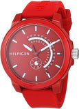 Buy Shop Tommy Hilfiger Denim Quartz Red Dial Red Rubber Strap Watch for Men - 1791480 USA Online
