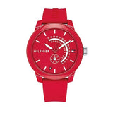 Buy Shop Tommy Hilfiger Denim Quartz Red Dial Red Rubber Strap Watch for Men - 1791480 USA Online