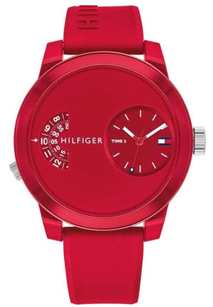 Buy Shop Tommy Hilfiger Denim Red Dial Red Rubber Strap Watch for Men - 1791557 USA Online