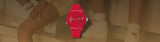 Tommy Hilfiger Denim Red Dial Red Rubber Strap Watch for Men - 1791557