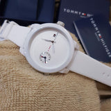 Buy Shop Tommy Hilfiger Denim White Dial White Rubber Strap Watch for Men - 1791324 USA Online