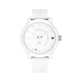 Buy Shop Tommy Hilfiger Denim White Dial White Rubber Strap Watch for Men - 1791558 USA Online