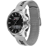 Buy Shop Tommy Hilfiger Digital Black Dial Silver Mesh Bracelet Watch For Men - 1791765 USA Online