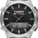 Buy Shop Tommy Hilfiger Digital Black Dial Silver Mesh Bracelet Watch For Men - 1791765 USA Online