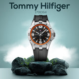Buy Shop Tommy Hilfiger Drew Black Dial Black Rubber Strap Watch for Men - 1791064 USA Online