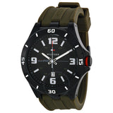 Buy Shop Tommy Hilfiger Drew Black Dial Green Rubber Strap Watch for Men - 1791065 USA Online
