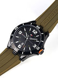 Buy Shop Tommy Hilfiger Drew Black Dial Green Rubber Strap Watch for Men - 1791065 USA Online