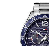Buy Shop Tommy Hilfiger Erik Chronograph Blue Dial Silver Steel Strap Watch for Men - 1791366 USA Online