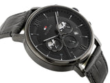 Buy Shop Tommy Hilfiger Evan Black Dial Black Leather Strap Watch for Men - 1710395 USA Online