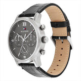 Buy Shop Tommy Hilfiger Evan Black Dial Black Leather Strap Watch for Men - 1710395 USA Online