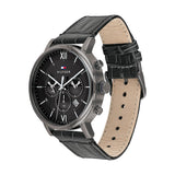 Buy Shop Tommy Hilfiger Evan Black Dial Black Leather Strap Watch for Men - 1710395 USA Online