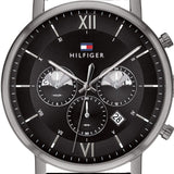 Buy Shop Tommy Hilfiger Evan Black Dial Black Leather Strap Watch for Men - 1710395 USA Online