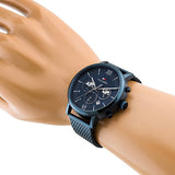 Buy Shop Tommy Hilfiger Evan Blue Dial Blue Mesh Bracelet Watch for Men - 1710397 USA Online