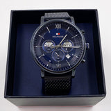 Buy Shop Tommy Hilfiger Evan Blue Dial Blue Mesh Bracelet Watch for Men - 1710397 USA Online