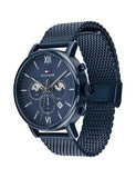 Buy Shop Tommy Hilfiger Evan Blue Dial Blue Mesh Bracelet Watch for Men - 1710397 USA Online
