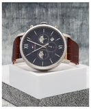Buy Shop Tommy Hilfiger Evan Chronograph Blue Dial Brown Leather Strap Watch for Men - 1710393 USA Online