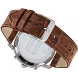 Buy Shop Tommy Hilfiger Evan Chronograph Blue Dial Brown Leather Strap Watch for Men - 1710393 USA Online