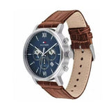 Buy Shop Tommy Hilfiger Evan Chronograph Blue Dial Brown Leather Strap Watch for Men - 1710393 USA Online