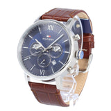 Buy Shop Tommy Hilfiger Evan Chronograph Blue Dial Brown Leather Strap Watch for Men - 1710393 USA Online