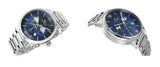 Buy Shop Tommy Hilfiger Evan Chronograph Blue Dial Silver Steel Strap Watch For Men - 1710409 USA Online