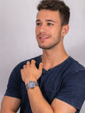 Buy Shop Tommy Hilfiger Evan Chronograph Blue Dial Silver Steel Strap Watch For Men - 1710409 USA Online