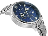 Buy Shop Tommy Hilfiger Evan Chronograph Blue Dial Silver Steel Strap Watch For Men - 1710409 USA Online
