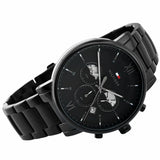 Buy Shop Tommy Hilfiger Evan Chronograph Quartz Black Dial Black Steel Strap Watch For Men - 1710410 USA Online