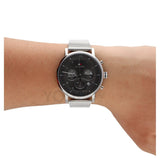 Buy Shop Tommy Hilfiger Evan Grey Dial Silver Mesh Bracelet Watch for Men - 1710396 USA Online