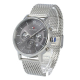 Buy Shop Tommy Hilfiger Evan Grey Dial Silver Mesh Bracelet Watch for Men - 1710396 USA Online