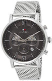 Buy Shop Tommy Hilfiger Evan Grey Dial Silver Mesh Bracelet Watch for Men - 1710396 USA Online