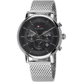 Buy Shop Tommy Hilfiger Evan Grey Dial Silver Mesh Bracelet Watch for Men - 1710396 USA Online