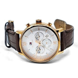 Buy Shop Tommy Hilfiger Evan White Dial Brown Leather Strap Watch for Men - 1710394 USA Online