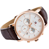 Buy Shop Tommy Hilfiger Evan White Dial Brown Leather Strap Watch for Men - 1710394 USA Online
