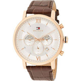 Buy Shop Tommy Hilfiger Evan White Dial Brown Leather Strap Watch for Men - 1710394 USA Online