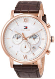 Buy Shop Tommy Hilfiger Evan White Dial Brown Leather Strap Watch for Men - 1710394 USA Online