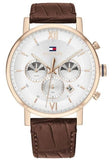 Buy Shop Tommy Hilfiger Evan White Dial Brown Leather Strap Watch for Men - 1710394 USA Online