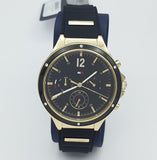 Buy Shop Tommy Hilfiger Eve Chronograph Quartz Black Dial Black Silicone Strap Watch For Women - 1782282 USA Online