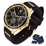 Buy Shop Tommy Hilfiger Eve Chronograph Quartz Black Dial Black Silicone Strap Watch For Women - 1782282 USA Online
