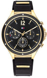 Buy Shop Tommy Hilfiger Eve Chronograph Quartz Black Dial Black Silicone Strap Watch For Women - 1782282 USA Online
