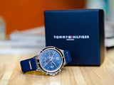 Buy Shop Tommy Hilfiger Eve Chronograph Quartz Blue Dial Blue Rubber Strap Watch For Women - 1782281 USA Online