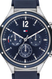 Buy Shop Tommy Hilfiger Eve Chronograph Quartz Blue Dial Blue Rubber Strap Watch For Women - 1782281 USA Online
