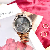 Buy Shop Tommy Hilfiger Eve Chronograph Quartz Grey Dial Rose Gold Steel Strap Watch For Women - 1782277 USA Online