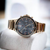 Buy Shop Tommy Hilfiger Eve Chronograph Quartz Grey Dial Rose Gold Steel Strap Watch For Women - 1782277 USA Online