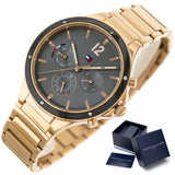 Buy Shop Tommy Hilfiger Eve Chronograph Quartz Grey Dial Rose Gold Steel Strap Watch For Women - 1782277 USA Online