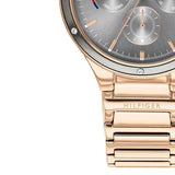 Buy Shop Tommy Hilfiger Eve Chronograph Quartz Grey Dial Rose Gold Steel Strap Watch For Women - 1782277 USA Online