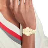 Buy Shop Tommy Hilfiger Eve Chronograph Quartz White Dial Gold Steel Strap Watch For Women - 1782278 USA Online